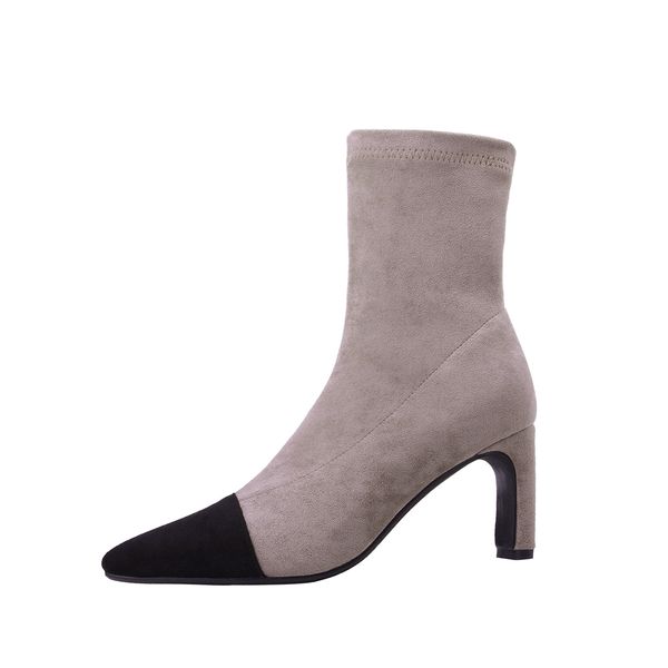 

women's high-heeled 2021 densely pointed to shoes boots tdnp, Black