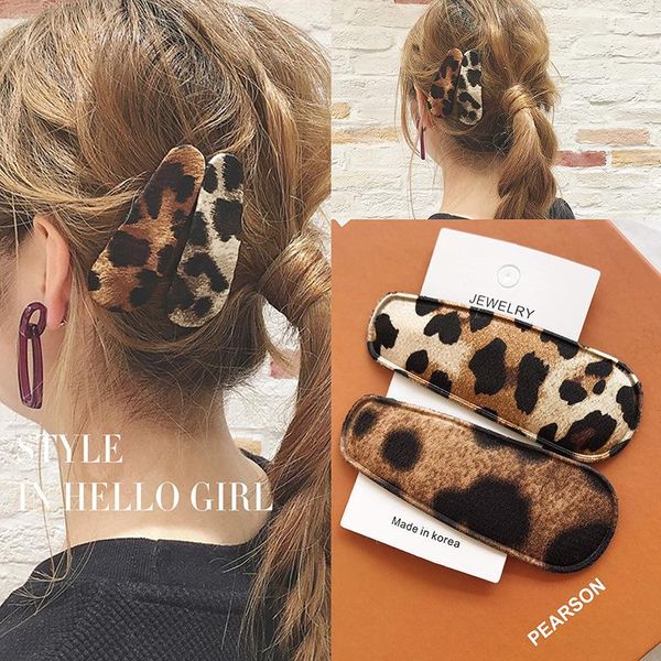 

hair accessories women vintage leopard hairgrips hairpins headwear geometric barrettes clips for girls