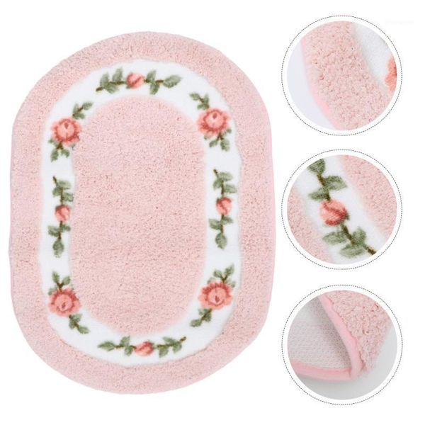 

1pc cute doormat durable durable pastoral style foot mat foot pad anti-skid ground mat for bathroom home1