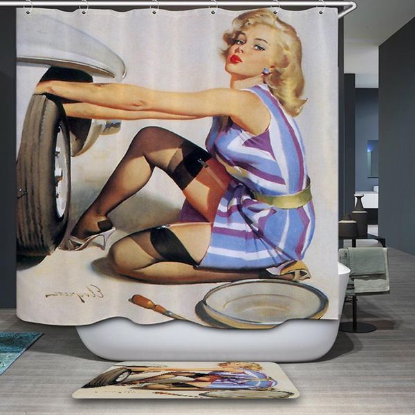 

europe retro polyester 3d shower curtain marilyn monroe portrait pattern thicken waterproof bath curtain for bathroom with hooks