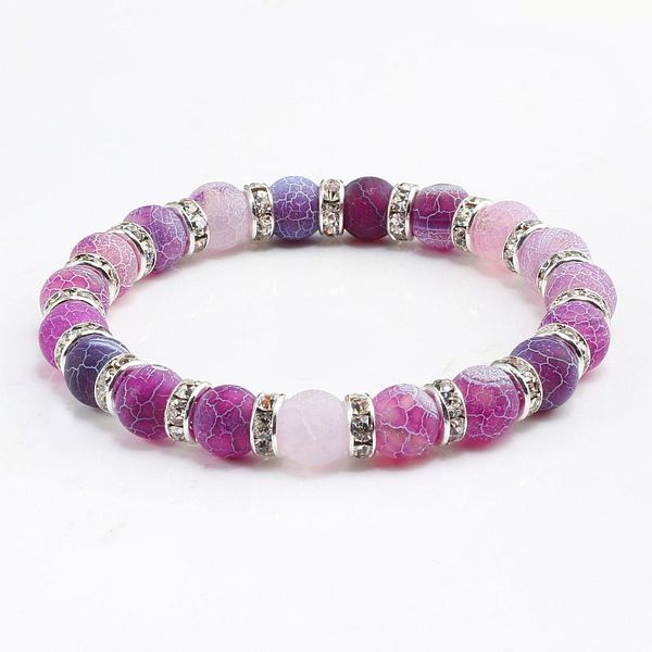

purple weathered crystal natural stone beads charms bracelets rhinestones transfer lucky vintage bracelet jewelry for women gift, Black