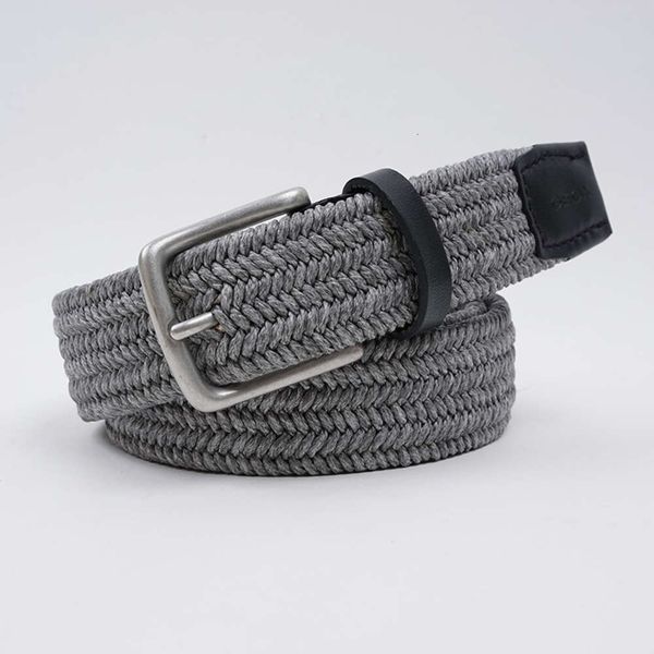 

chao brand new men's youth canvas woven with needle buckle and leather stitching elastic belt, Black;brown