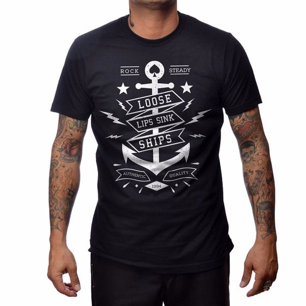 

summer male steady clothing man tee shirt loose lips rockabilly anker tattoo oldschool brand t-shirts sport hooded sweatshirt hoodie