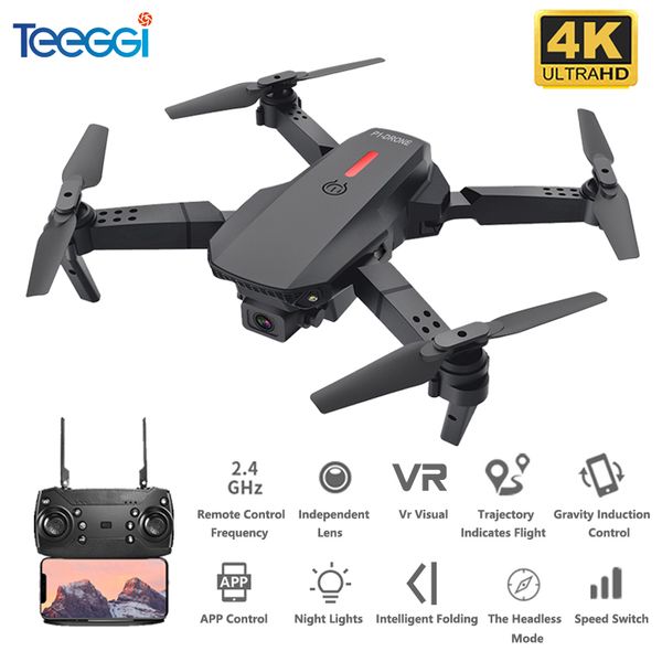 

teeggi m73 rc drone wifi fpv quadcopter drone with 480p/4k hd camera drone foldable drones toy mini dron vs e68 e61 sg106 xs816 lj200908
