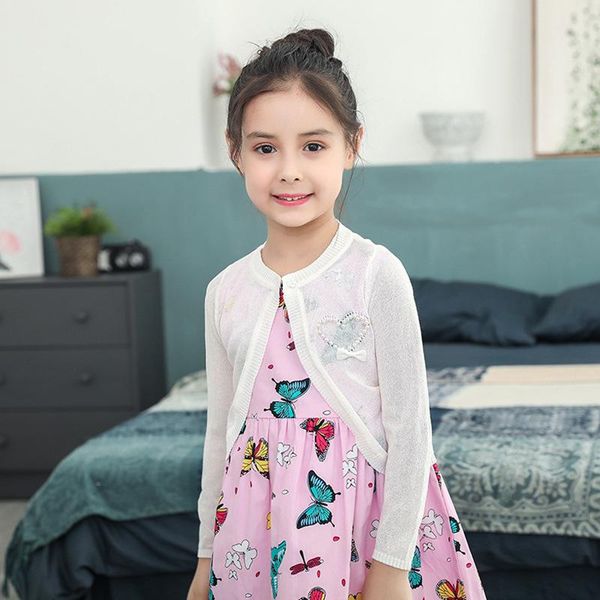 

2020 новые летние девочки кардиган ice шелковый тонкий платок куртка с длинным рукавом солнцезащитный кондиционер knit coat dt125 sqchyn bbg, Blue