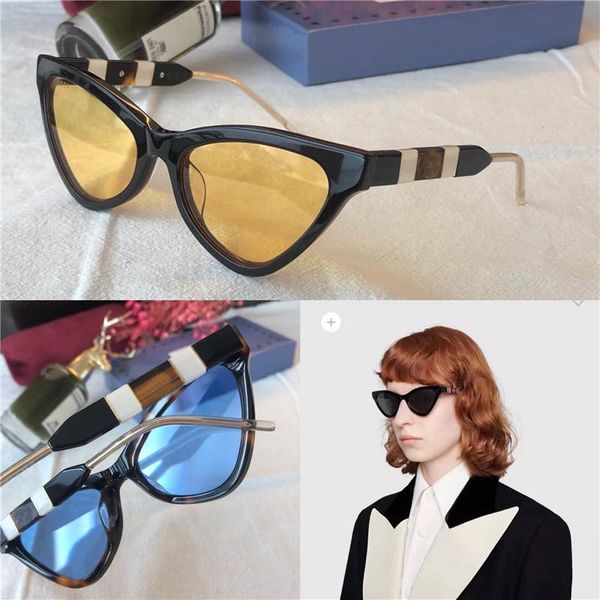 

new women design sunglasses 0597 cat eye small frame retro modern style uv400 lens outdoor protective lens with case, White;black