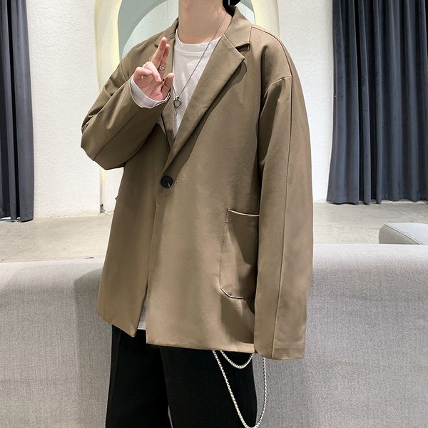 

2021 new luxury classic japan style black men's casual blazers autumn spring fashion brand long suit slya, Black;brown