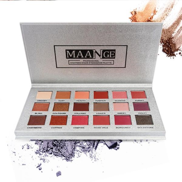 

maange 18colors eyeshadow palette rose gold silver matte glitter matallic eye shadow powder palette dhl shipping