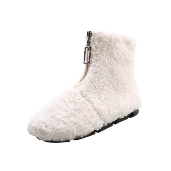 

2020 new women's casual fashion plush black white khaki casual shoes 35--40