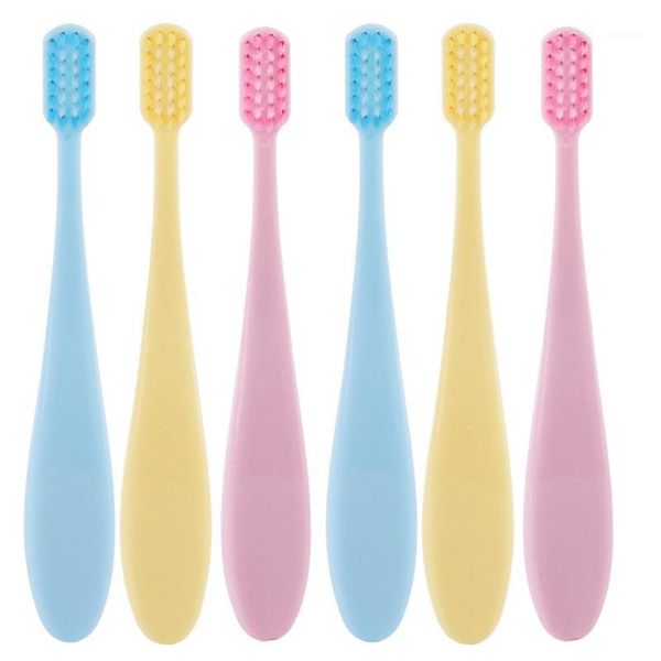

6pcs/2 sets kids toothbrush soft bristle toothbrushes anti-slip portable handle training brushes for children baby1