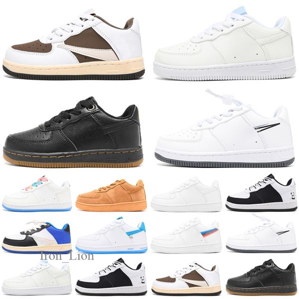 

1 toddler forces shadow pale ivory pink tropical twist triple white black double-layering infant children one little kids shoes