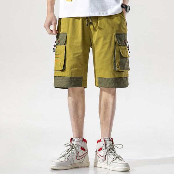 

men's shorts summer baggy multi pocket short cargo pants breeches male long men tactical plus size, White;black