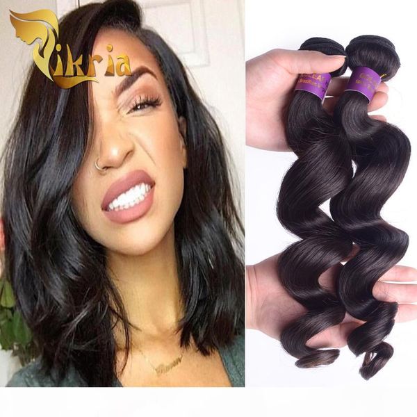 

zikria human hair 3 pcs loose wave indian peruvian hair weave bundles malaysian brazilian 100% human hair wefts non remy, Black
