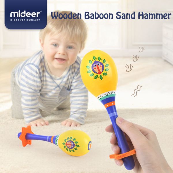 Midee Baby-Sandhammer aus Holz, Aufklärung, Früherziehung, Musikspielzeug, Baby-Schlaginstrument, Juni, Dezember, 13–24 Monate, LJ201124