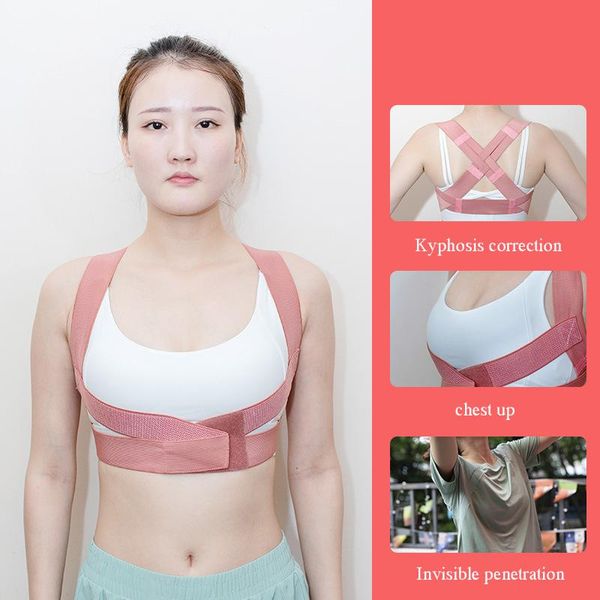 

invisible women underwear rose red humpback correction braces belt support back posture hunchback pain therapy humpbackcorrector, Black;blue