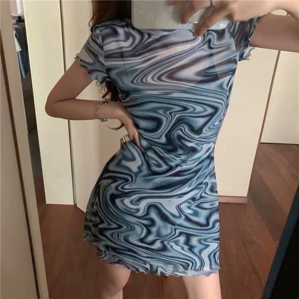 

mesh blogger two piece ins american dress 2020 summer stripe hip short skirt, Black;gray