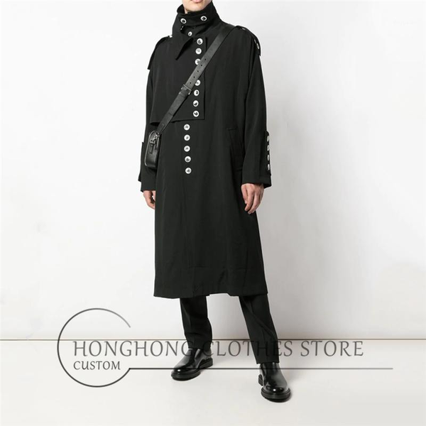 

qiu dong new style men loose trench coat youth fashion coat large size casual personality -6xl1, Tan;black