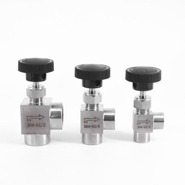 

1/8 \ "1/4 \" 3/8 \ "1/2 \" bsp npt женский угол игольчатый клапан клапана крана локтя 304 нержавеющая система управления газовым газовым ма