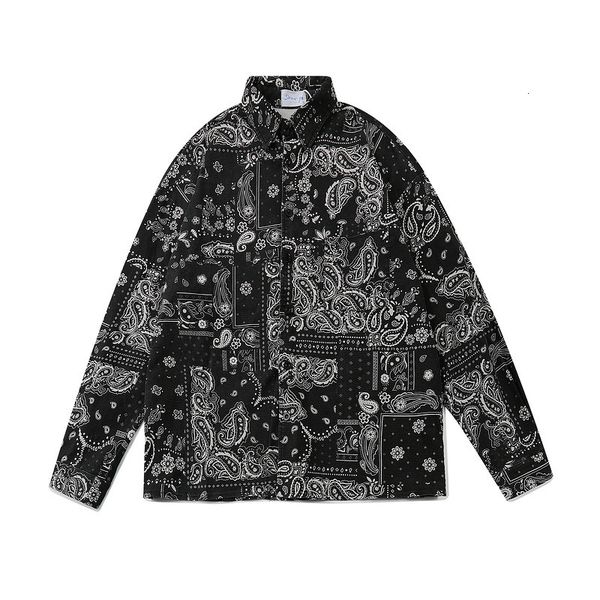 

fashion 2021 cotton new long sleeve shirt pocket 2xl #01 43k9, White;black