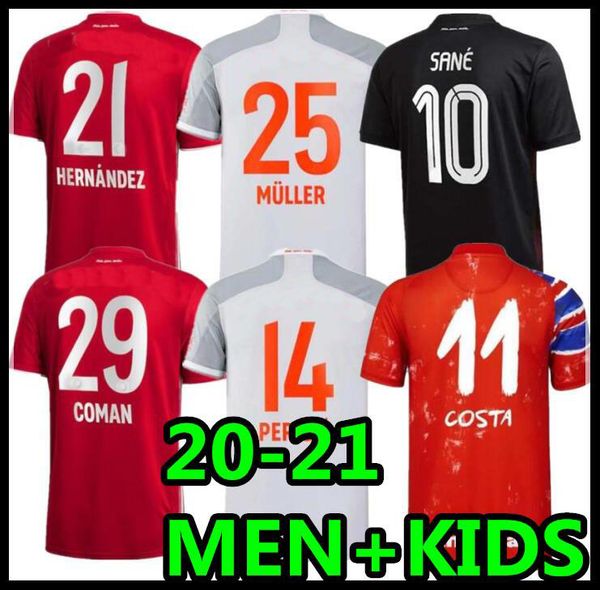 

20 21 sane lewandowski coman gnabry alaba davies muller kimmich soccer jersey hrfc 2020 2021 munich football shirt bayern uniform men kids, Black;yellow