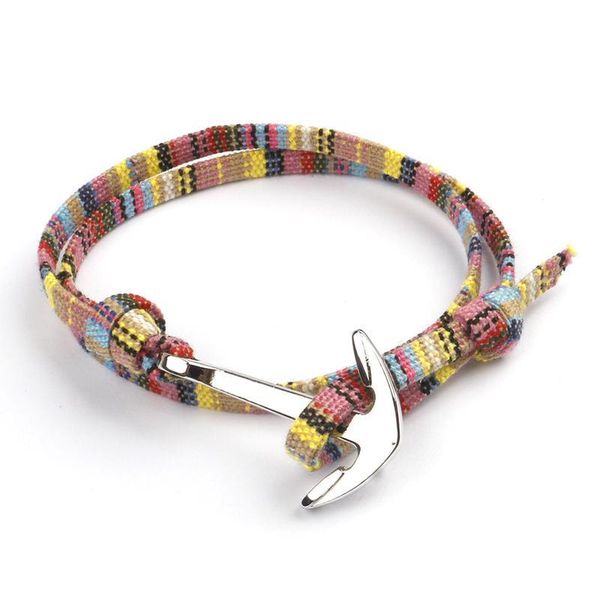 

cloth rope ship anchor bracelet posbia silver anchor male and female couple hand rope. cl jllwaa