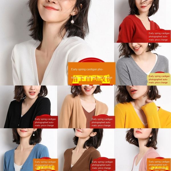 

bqhqk autumn coat and winter new loose sweater cardigan v-neck short loose sweater woman versatile knitting cardigan coat cvhlm, White;black