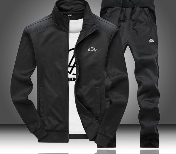 

tracksuit set men 2020 fashion sweat suits mens casual clothing set spring autumn slim fit sporting suits male jogger outfits t200704, Gray