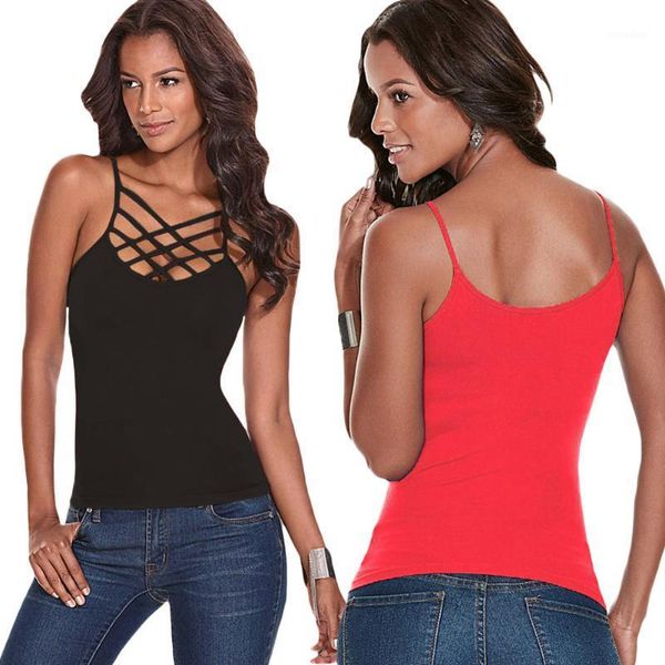 

criss cross tank women spaghetti strap v neck sleeveless backless bodycon plus size summer fitness workout camisole1, White