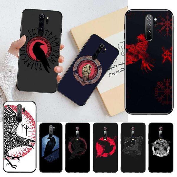 

qaviking ragnar's raven - black case for redmi note 8 8a 8t 7 66a 5 5a 4 4x 4a go prolk