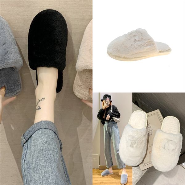 

luqlg women slippers leopard print plush cat plush sy indoor slippers women shoes shoes cotton bedroom home winter warm flip soft flop, Black