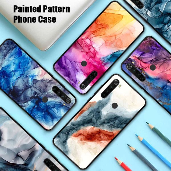 

sewq6a 4a s2 go 5 plus ink mobile case, redmi note 5a 6 pro 4 4x 3 marble and watercolor casevtrvgt