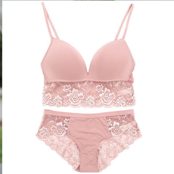 

2021 new latest lace-steel shoulder straps bra gather women comfortable lingerie set, Red;black