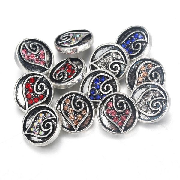 

10pcs lot 6 color 12mm snap jewelry lot vintage rhinestone metal snap buttons fit diy 12mm sivler snap bracelets jewelry 9834 h qylvgm