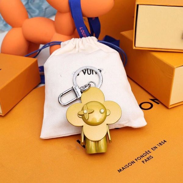 

fashion sunflower doll key wallet luxury ladies bags key chain brand letters car keychain designer women and men shouder bag totes pendants, Red;blue