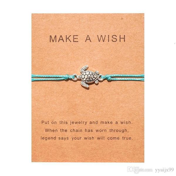 

new make & charm bracelets women a bangles turtle jewelry with message card woven adjustable bracelet