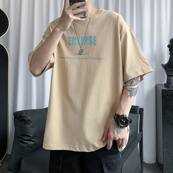 

men's short brand ins hip hop loose half sleeve t-shirt trendy student ruffian handsome net red clothes, White;black