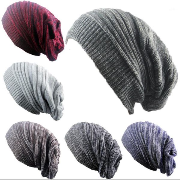 

beanies womens mens knit baggy beanie hat winter warm oversized ski cap mz0051