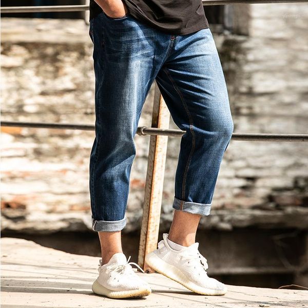 

plus size pants 6xl harem jeans big size men's loose large stretch slim feet pants korean trend beam blue fat ankle1