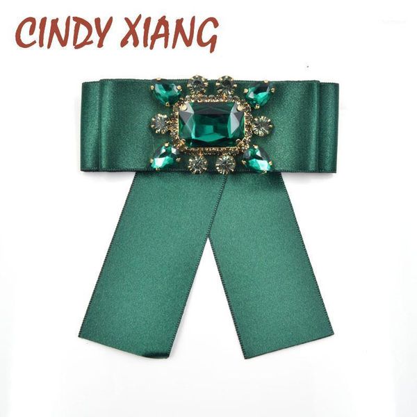 

cindy xiang handmade crystal ribbon bow brooches for women fashion exquisite brooch pin bowknot broches good gift1, Gray