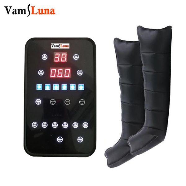 

presoterapia air compression leg massager wraps 6 chambers with lcd for foot calf massage recovery therapy blood circulation