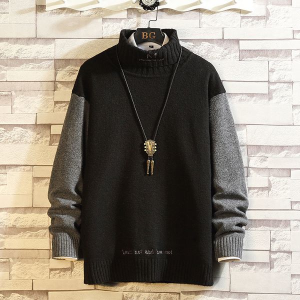 

2021 new fashion classic o-neck patchwork sweater men's oversize pull plus size -5xl long sleeves pullover for autumn spring winter lu, White;black
