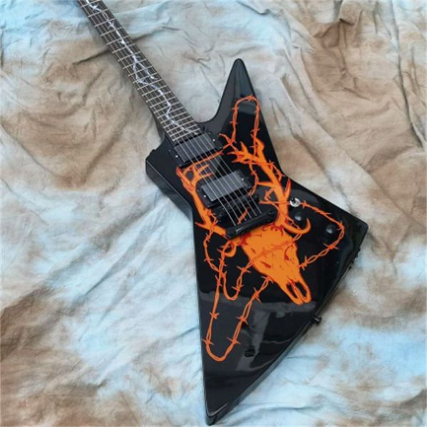 

electric guitar, james hetfield elk skull, quality guitar. guitars guitarra