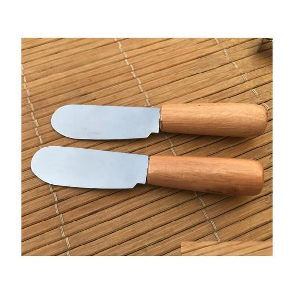 

cheese knife stainless steel butter knife with wooden handle spatula wood butter cheese dessert jam spreader bre jllfon loveshop01