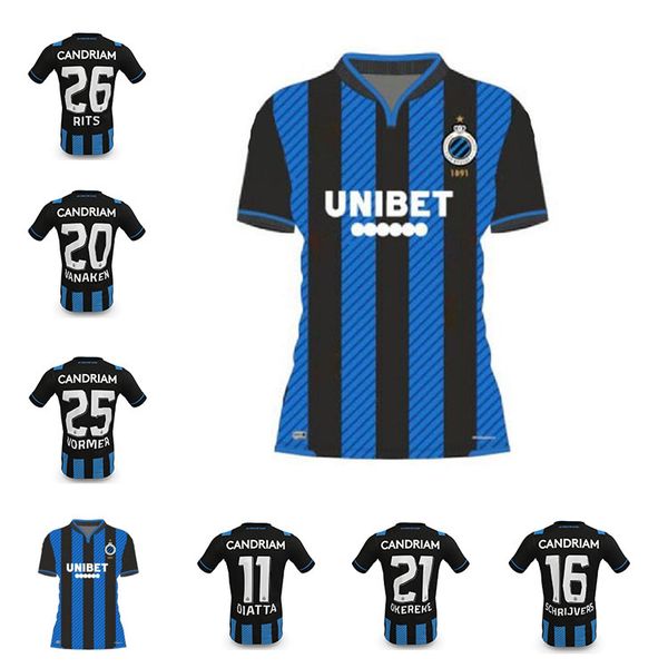 

20 21 club brugge kv football shirt 2020 2021 belgium bruges soccer jersey vormer vanaken diatta uniform, Black;yellow