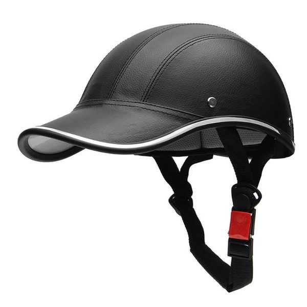 

motorcycle helmet riding safety hat summer half helmet longer brim lightweight adjustable chin strap