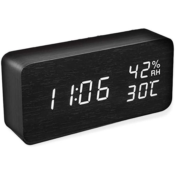 

alarm clock,led artificial forest alarm clock with clock display, date, temperature and voice control