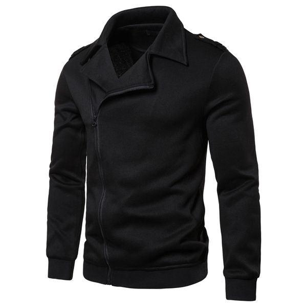 

new autumn casual men's jacket fashion lapel solid color shirt solid color zipper long-sleeved jacket men, Black;brown