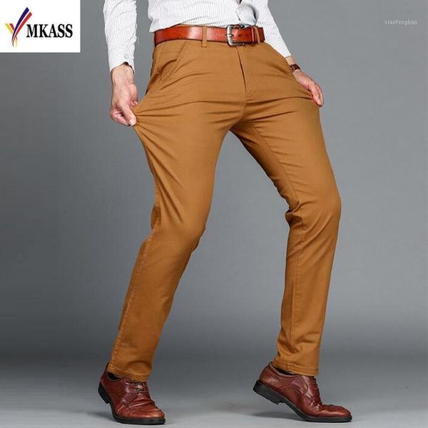 

2020 spring autumn new casual pants men cotton slim fit fashion trousers male mkass brand clothing big size plus size 29-461, Black