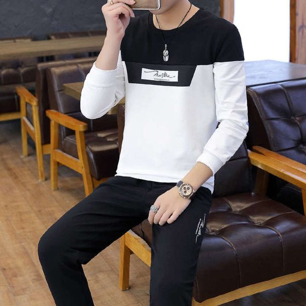 

wear sportswear leisure suit 2020 new men's with handsome trend youth spring clothes, Gray