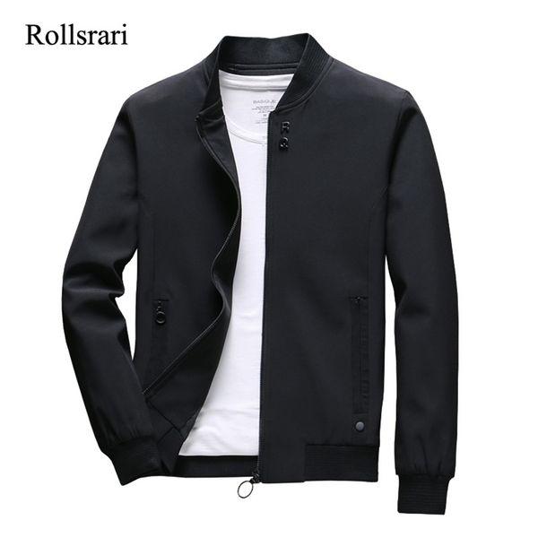

spring autumn jackets men new casual solid fashion streetwear thick winter jacket mens jaqueta slim fit outwear 105 201118, Black;brown